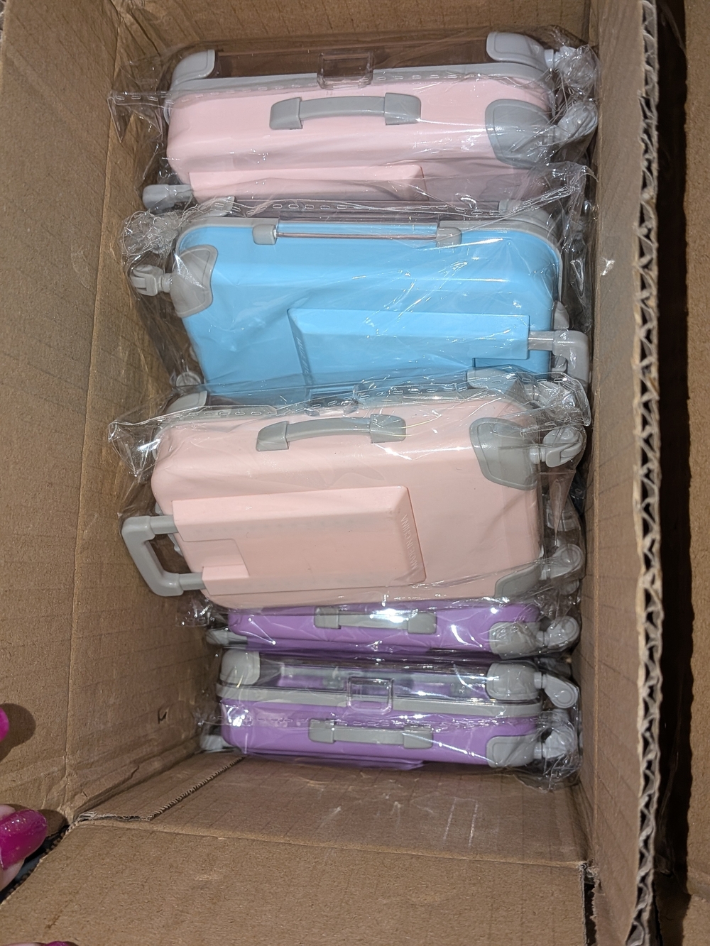 Pastel Mini Suitcase Set - Pink, Blue, Lavender
